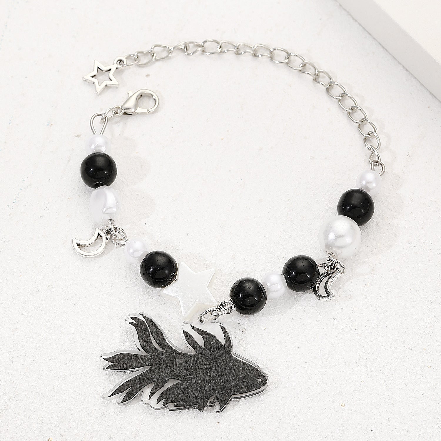 Wholesale Spice Punk Hollow Pentagram  Heart Bracelet